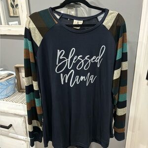 Blessed Mama long sleeve top